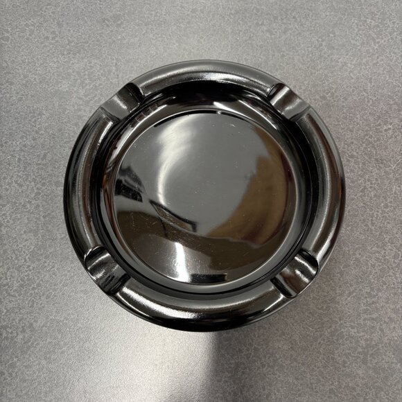 Vintage Large Cigar Amber Glass Round MCM Collectible Ashtray Circa 1960’s - Picture 3 of 9